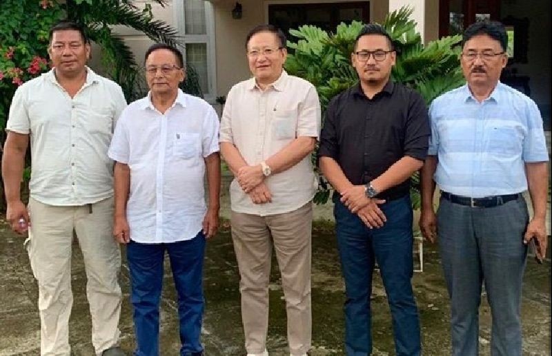 (Left to Right): ENPO President Kekongchim Yimchunger; Chairman (Yaruiwo) of NSCN (IM) Q Tuccu; Leader of Opposition TR Zeliang; NSF President Ninoto Awomi; and Naga Hoho President HK Zhimomi during their meeting  on August 30.